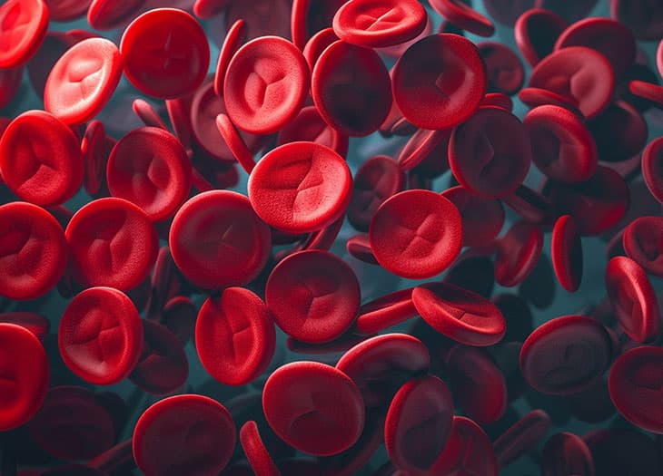 Computer generated red blood cells.