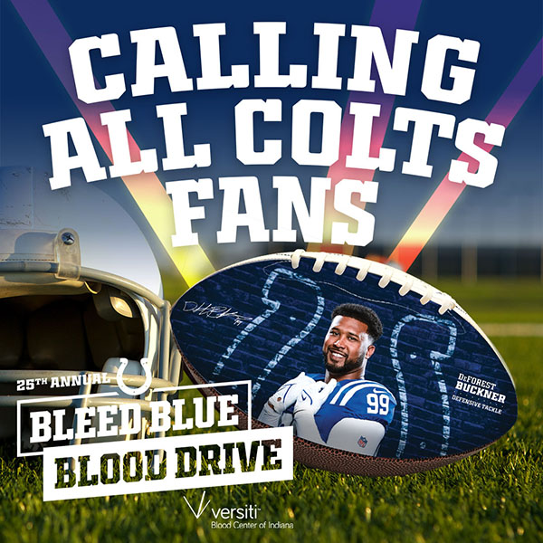 Calling All Colts Fans Bleed Blue Blood Drive Image